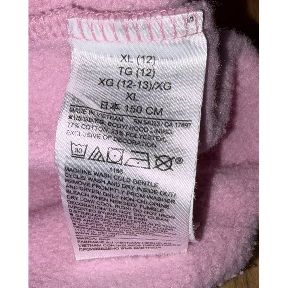 Gap X‎ Wicked Girl's VintageSoft Pink Ruffle Hoodie Sweatshirt Shirt XL 12 New